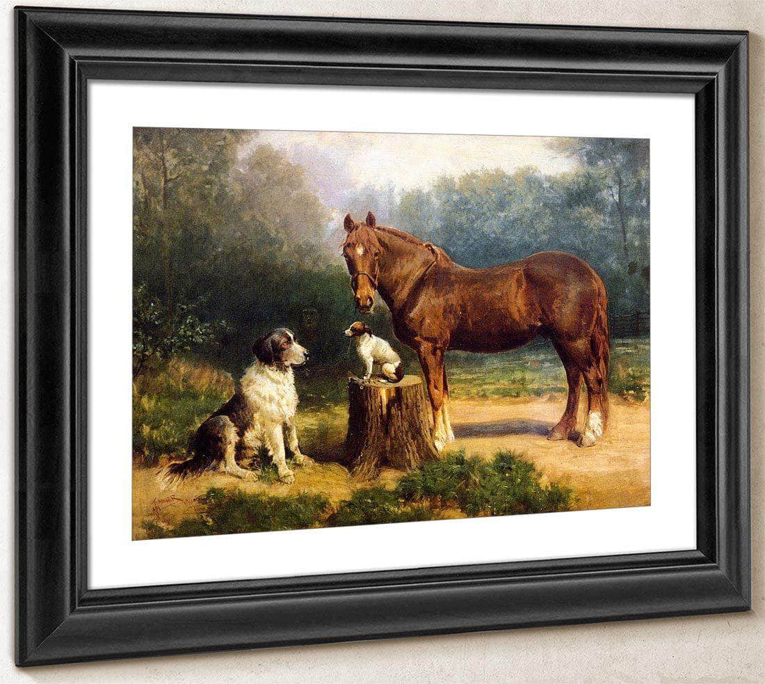 Horse And Two Dogs In A Landscape By Henry Ossawa Tanner Fine Art Print