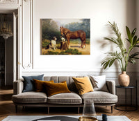 Horse And Two Dogs In A Landscape By Henry Ossawa Tanner Fine Art Print