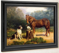 Horse And Two Dogs In A Landscape By Henry Ossawa Tanner Fine Art Print