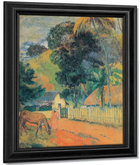 Horse On The Road By Paul Gauguin Fine Art Print