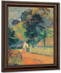 Horse On The Road By Paul Gauguin Fine Art Print