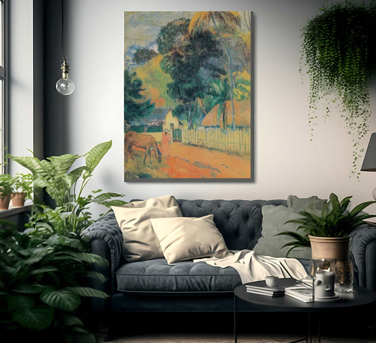 Horse On The Road By Paul Gauguin Fine Art Print