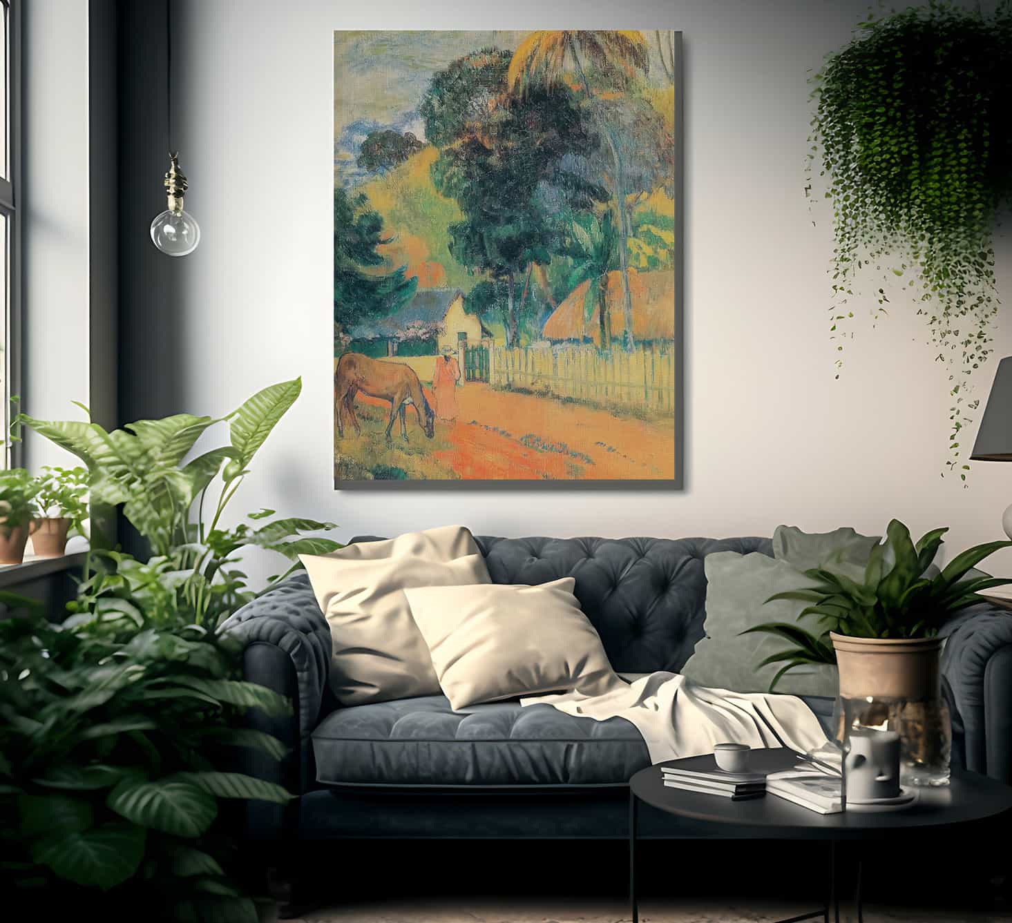 Horse On The Road By Paul Gauguin Fine Art Print