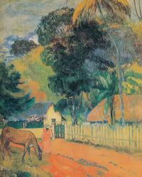Horse On The Road By Paul Gauguin Fine Art Print