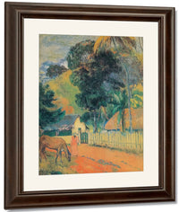 Horse On The Road By Paul Gauguin Fine Art Print