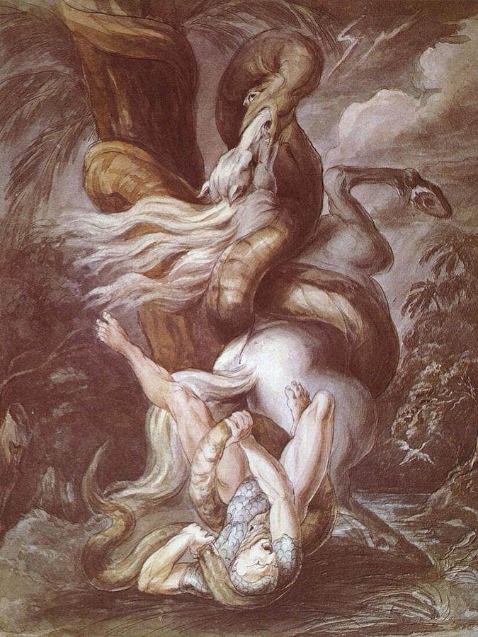 Horseman Attacked By A Giant Snake By Henry Fuseli Fine Art Print