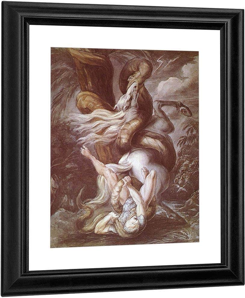 Horseman Attacked By A Giant Snake By Henry Fuseli Fine Art Print