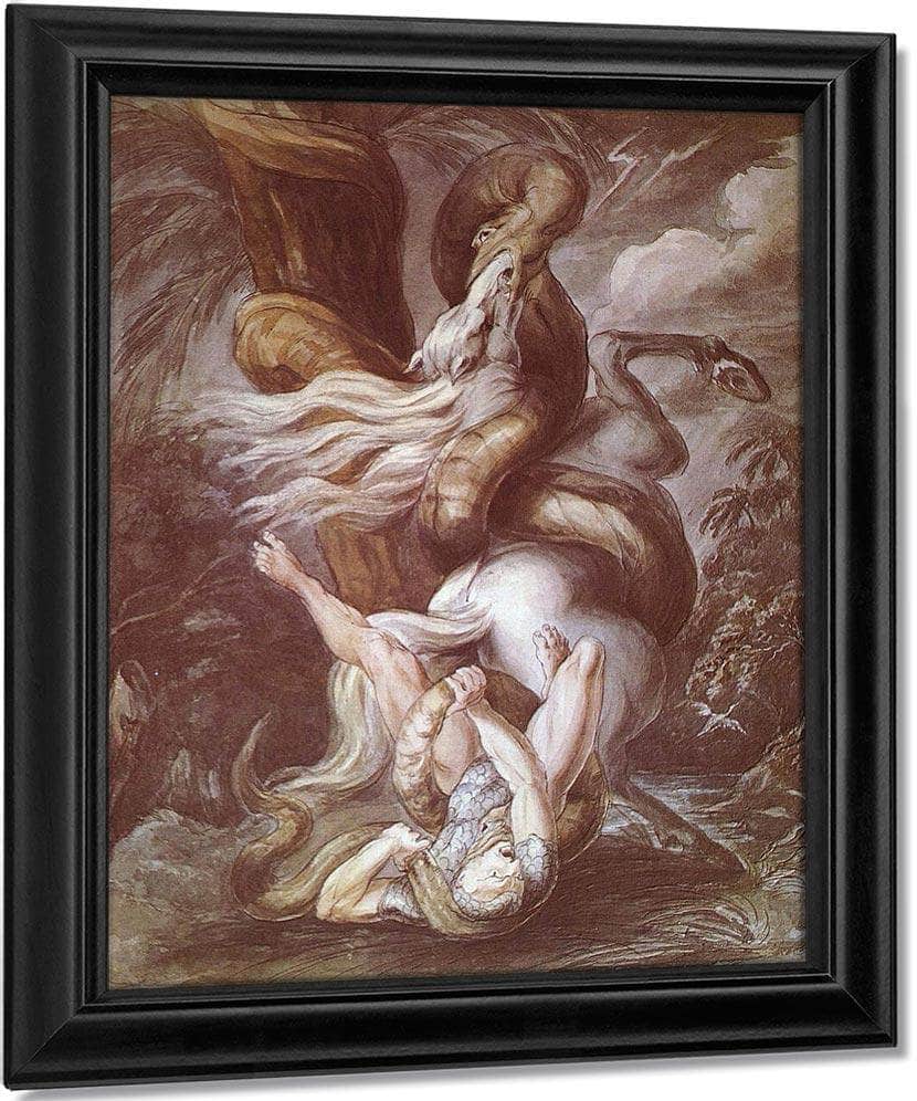 Horseman Attacked By A Giant Snake By Henry Fuseli Fine Art Print