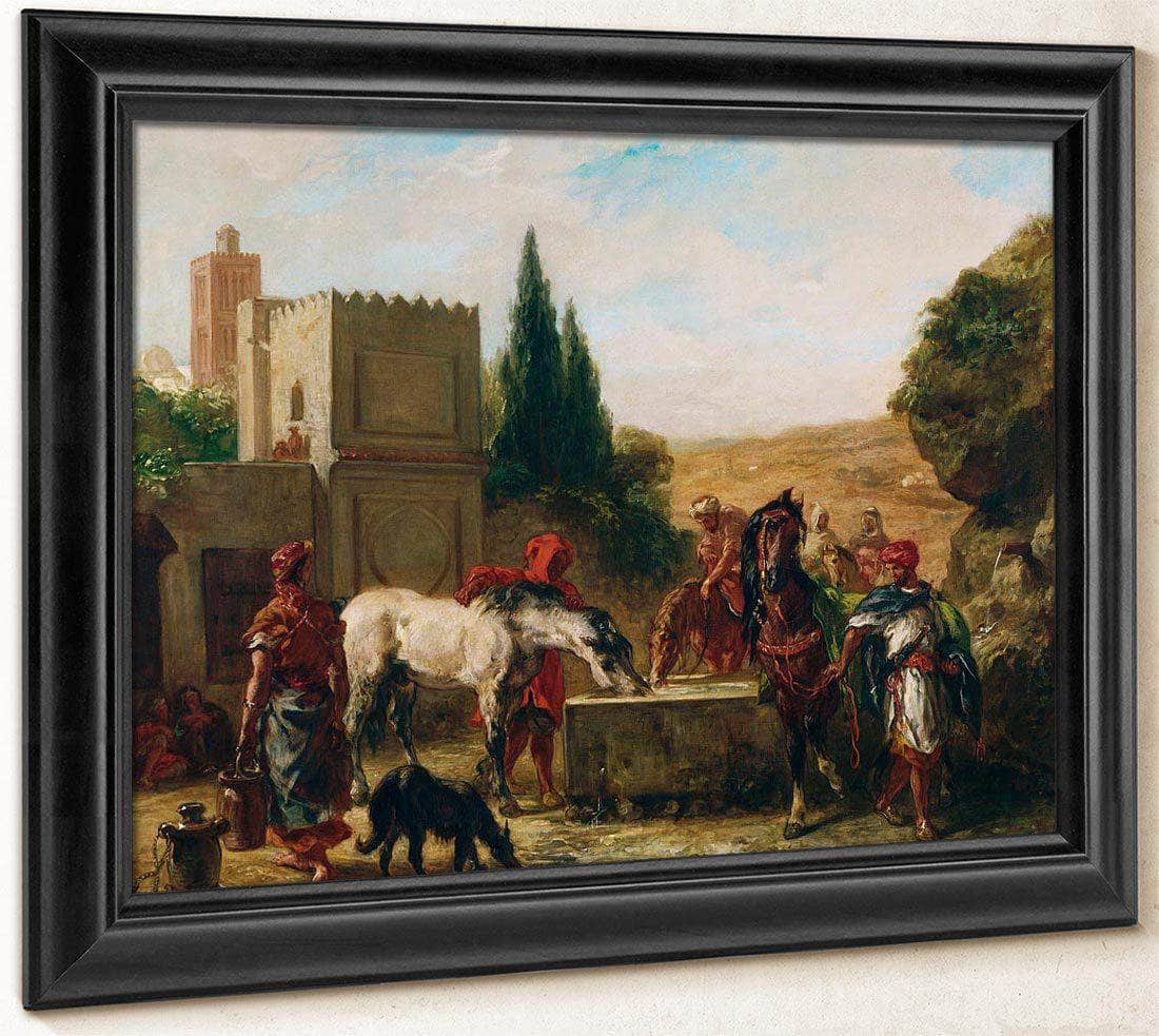 Horses At A Fountain By Eugene Delacroix Fine Art Print