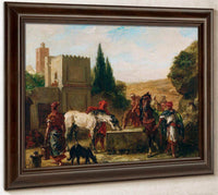 Horses At A Fountain By Eugene Delacroix Fine Art Print