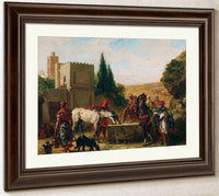 Horses At A Fountain By Eugene Delacroix Fine Art Print