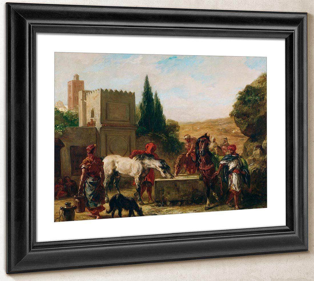 Horses At A Fountain By Eugene Delacroix Fine Art Print
