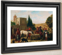 Horses At A Fountain By Eugene Delacroix Fine Art Print