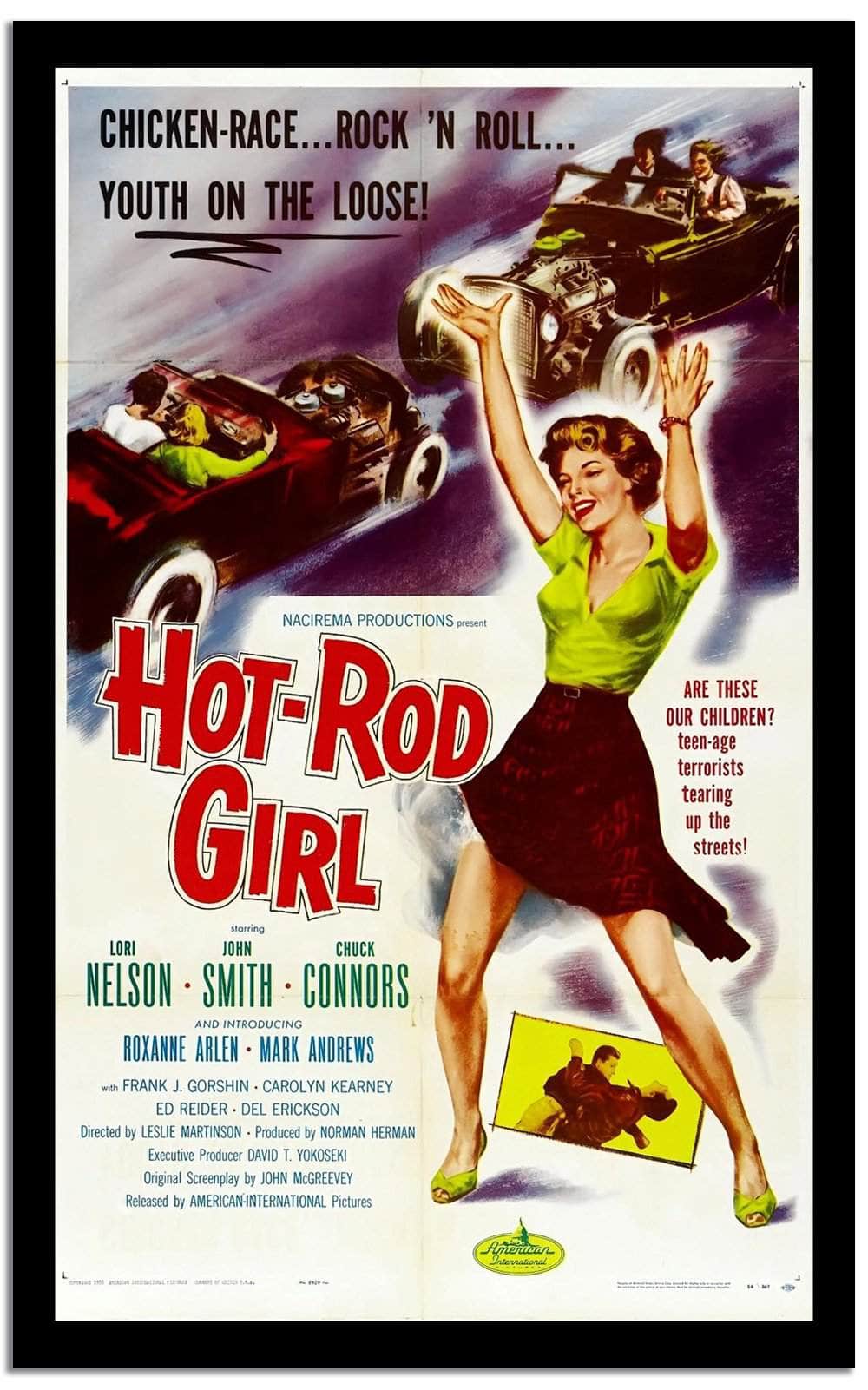 Hot Rod Girl  Vintage Poster Fine Art Print