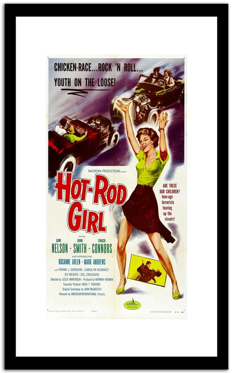 Hot Rod Girl  Vintage Poster Fine Art Print