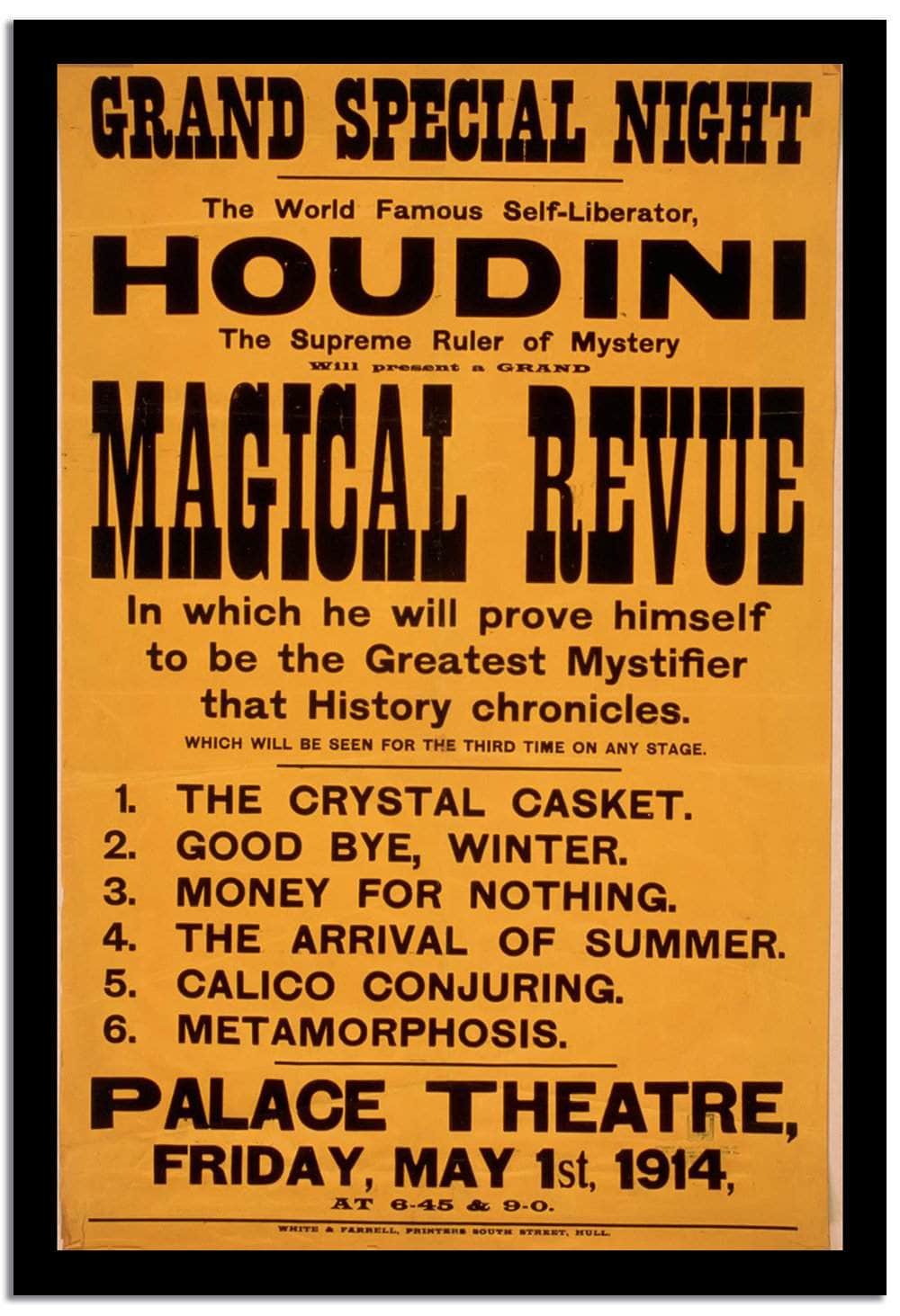 Houdini  Vintage Poster Fine Art Print