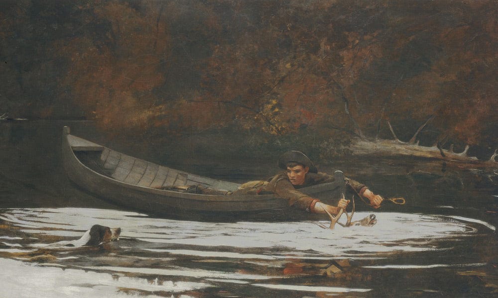 Hound And Hunter By Winslow Homer Fine Art Print