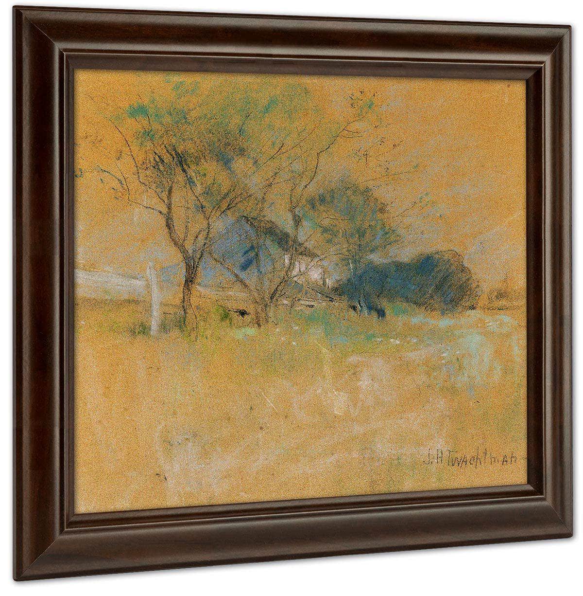 House And Tree By John Henry Twachtman Fine Art Print
