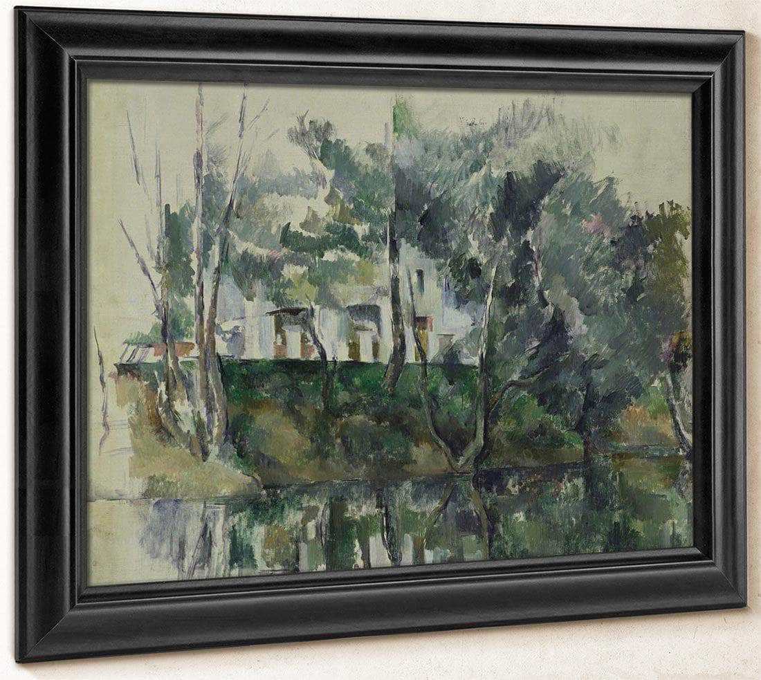 House On River By Cezanne Paul Fine Art Print