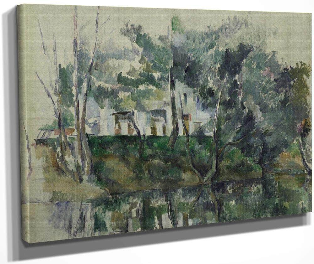 House On River By Cezanne Paul Fine Art Print