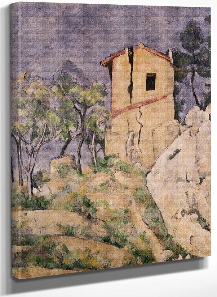 House With Cracked Wall By Paul Cezanne Fine Art Print