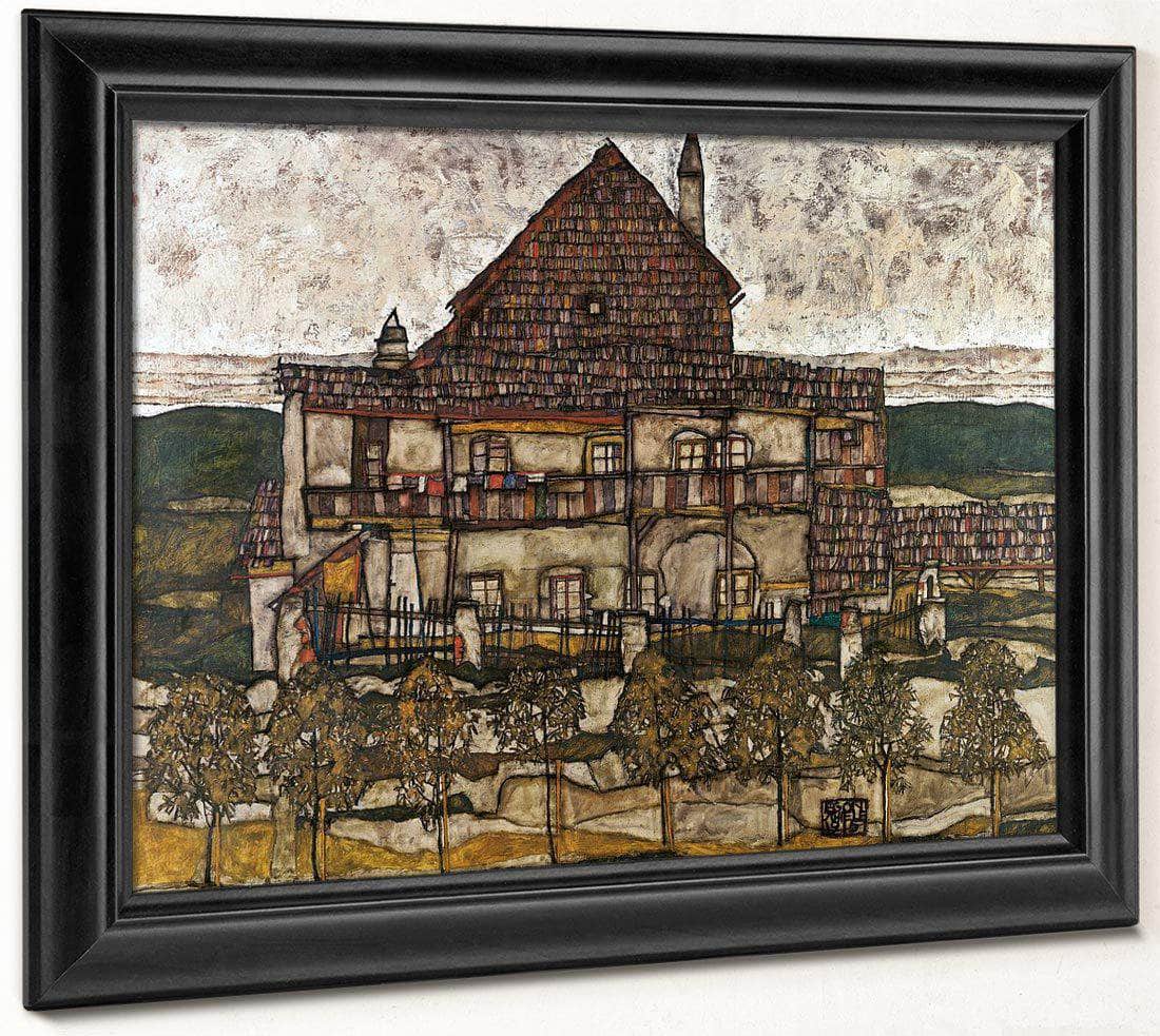 House With Shingle Roof (Old House Ii) By Egon Schiele Fine Art Print