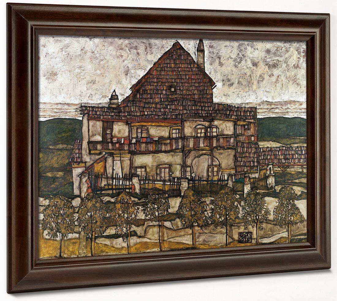 House With Shingle Roof (Old House Ii) By Egon Schiele Fine Art Print