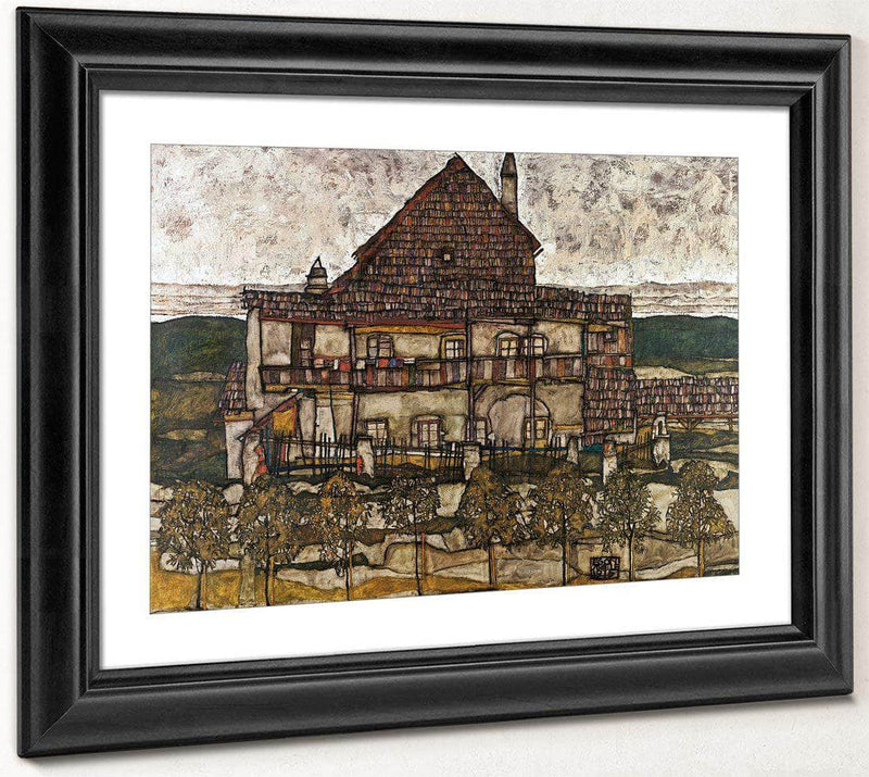 House With Shingle Roof (Old House Ii) By Egon Schiele Fine Art Print