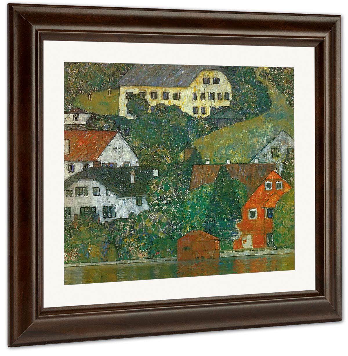 Houses At Unterach On The Attersee By Gustav Klimt Fine Art Print