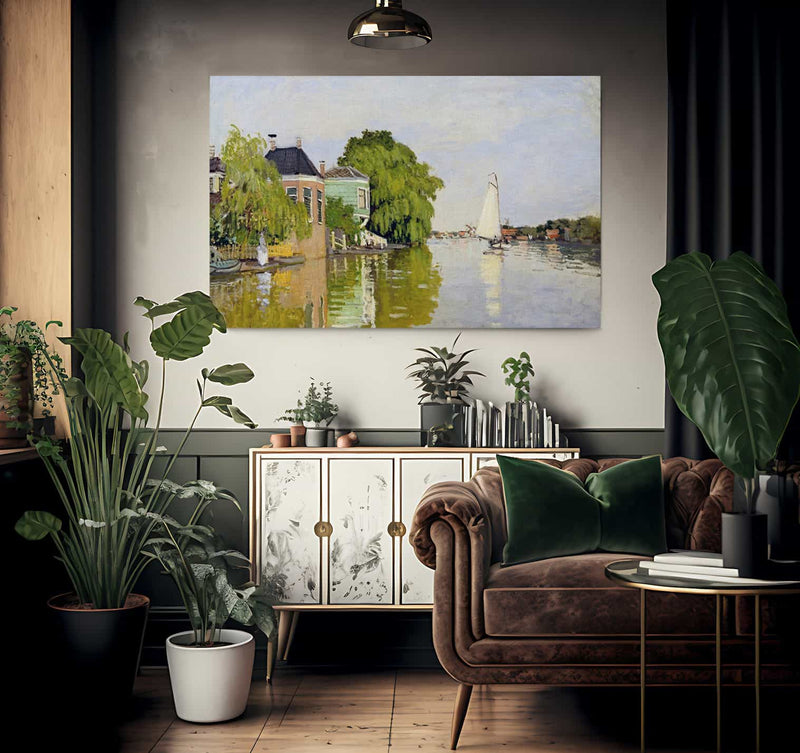 Houses On The Achterzaan By Claude Monet Fine Art Print