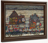 Houses With Laundry Seeburg Ha User Mit Bunter Wa Sche 1914 Pc By Egon Schiele Fine Art Print