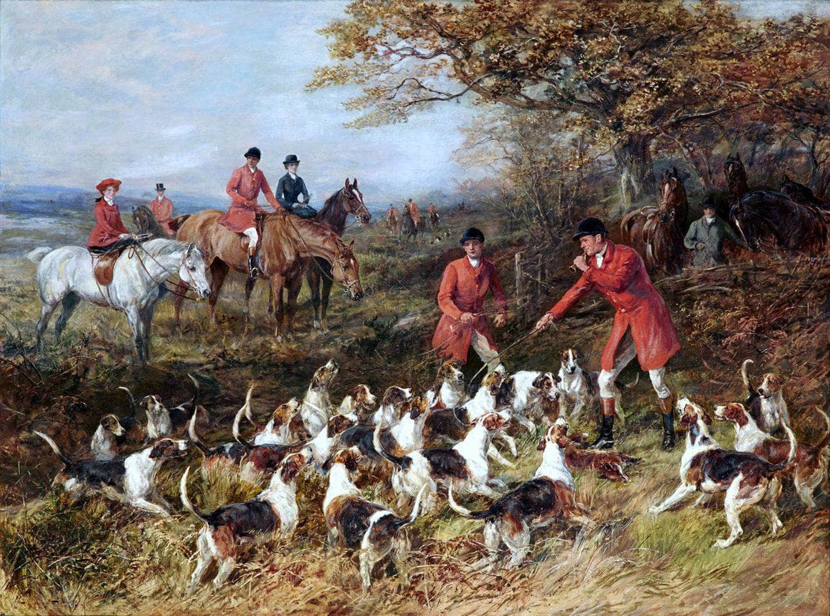 Hunters And Hounds Painting Heywood Hardy Canvas Art Fine Art Print