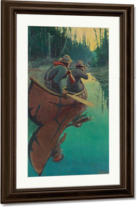 Hunters In A Canoe By Philip R. By Goodwin Fine Art Print