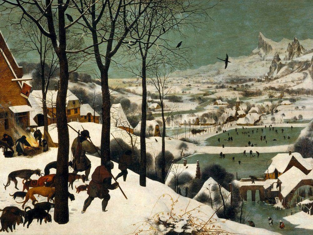 Hunters In The Snow Winter 1565 Oil On Wood 117X162Cm Kunsthistorisches Museum By The Elder Fine Art Print