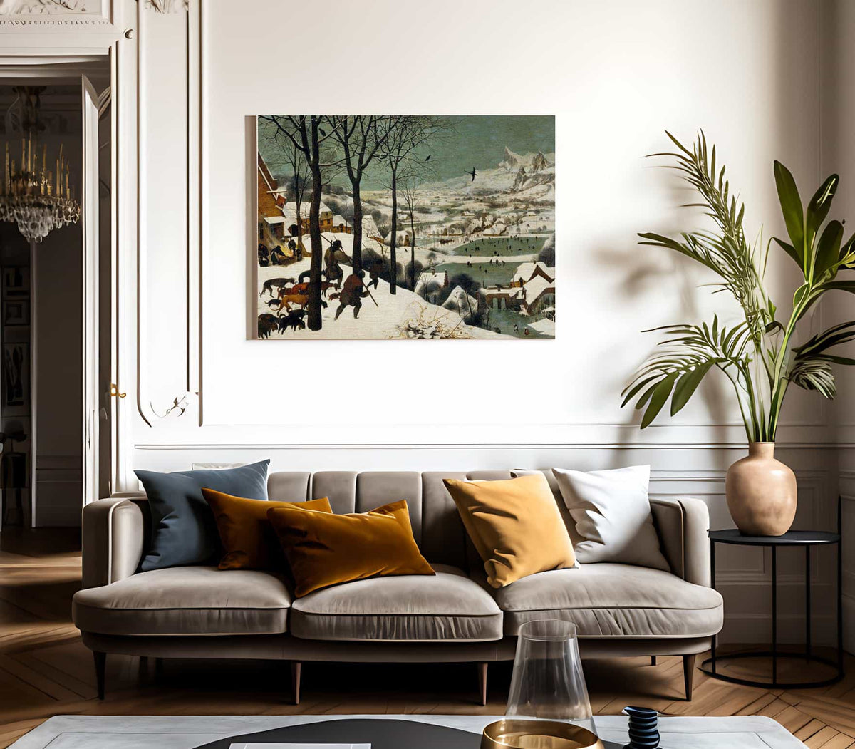 Hunters In The Snow Winter 1565 Oil On Wood 117X162Cm Kunsthistorisches Museum By The Elder Fine Art Print