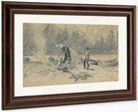 Hunters Making Camp By A River By Henry Farny Fine Art Print