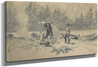 Hunters Making Camp By A River By Henry Farny Fine Art Print