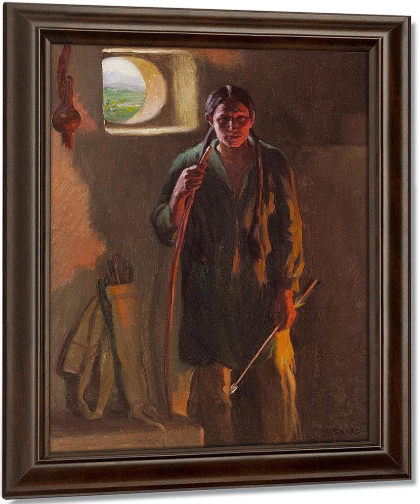 Hunting Son, Firelight And Daylight, Taos By Joseph Henry Sharp By Henry Sharp Fine Art Print