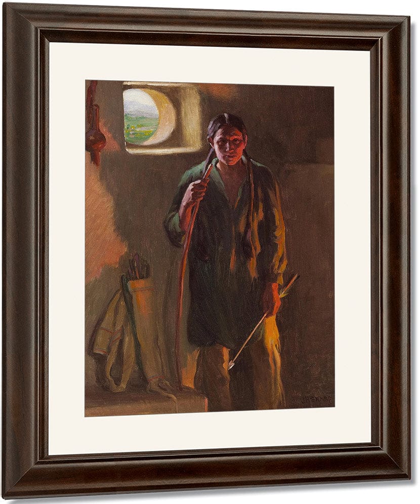 Hunting Son, Firelight And Daylight, Taos By Joseph Henry Sharp By Henry Sharp Fine Art Print