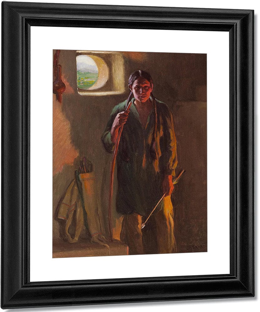 Hunting Son, Firelight And Daylight, Taos By Joseph Henry Sharp By Henry Sharp Fine Art Print