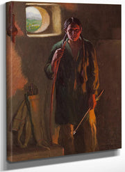 Hunting Son, Firelight And Daylight, Taos By Joseph Henry Sharp By Henry Sharp Fine Art Print