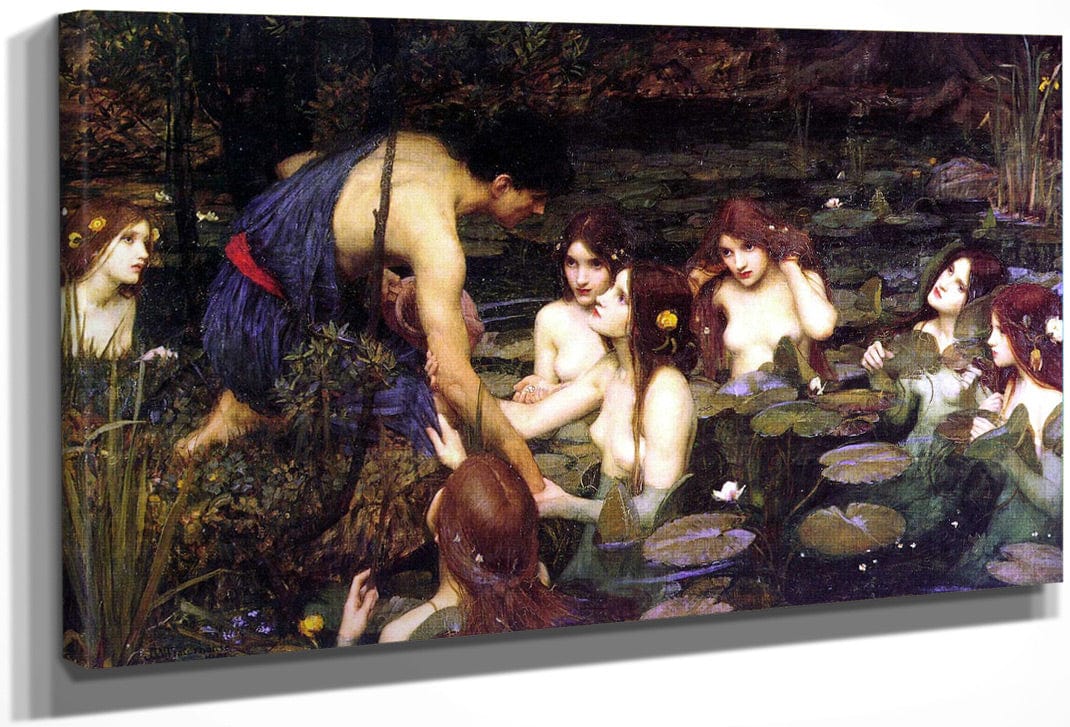 Hylas And The Nymphs By John Waterhouse. Fine Art Print