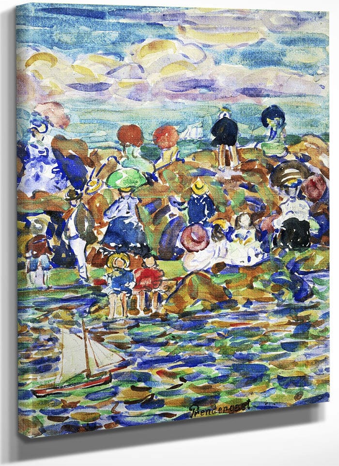 Idlers On The Beach By Maurice Brazil Prendergast Fine Art Print