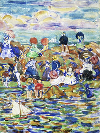 Idlers On The Beach By Maurice Brazil Prendergast Fine Art Print