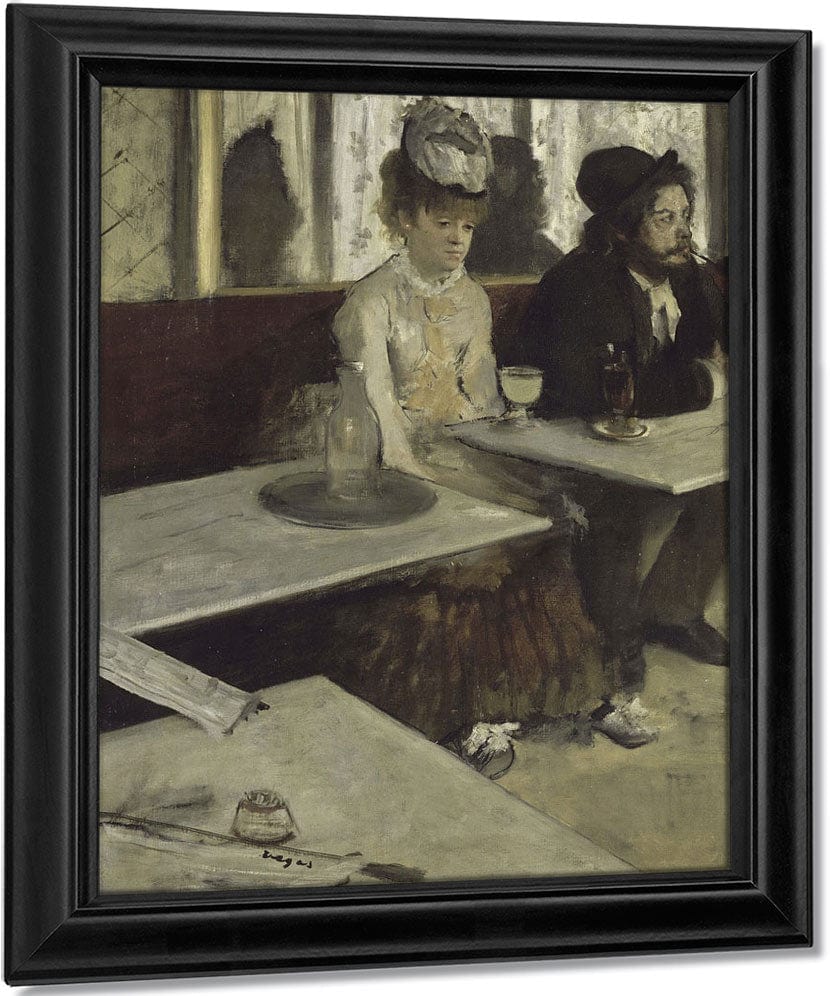 In A Cafe By Edgar Degas Fine Art Print