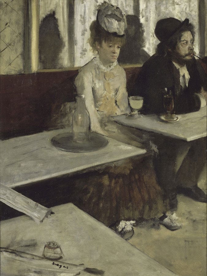 In A Cafe By Edgar Degas Fine Art Print