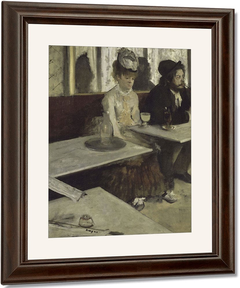 In A Cafe By Edgar Degas Fine Art Print