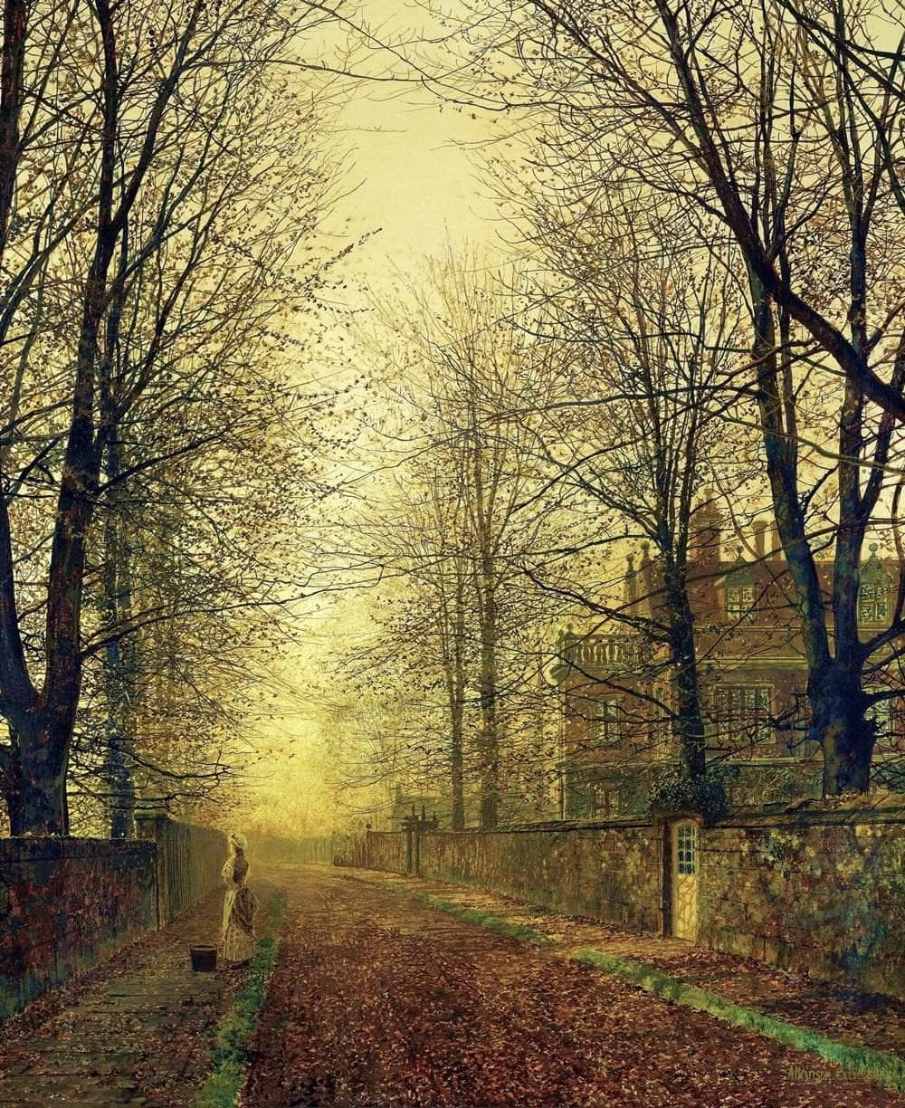 In Autumn's Golden Glow Painting John Atkinson Grimshaw Canvas Art Fine Art Print