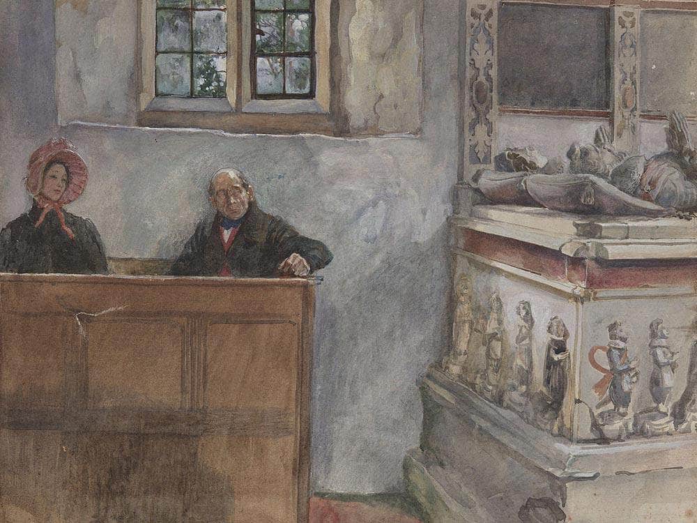 In Church By Edwin Austin Abbey Fine Art Print