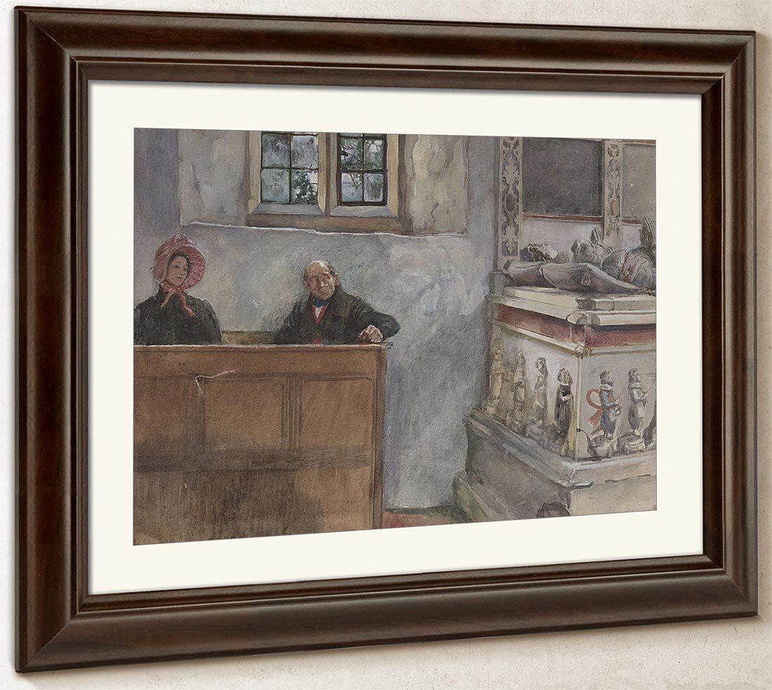 In Church By Edwin Austin Abbey Fine Art Print